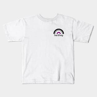 He/They Pronouns Asexual Rainbow Kids T-Shirt